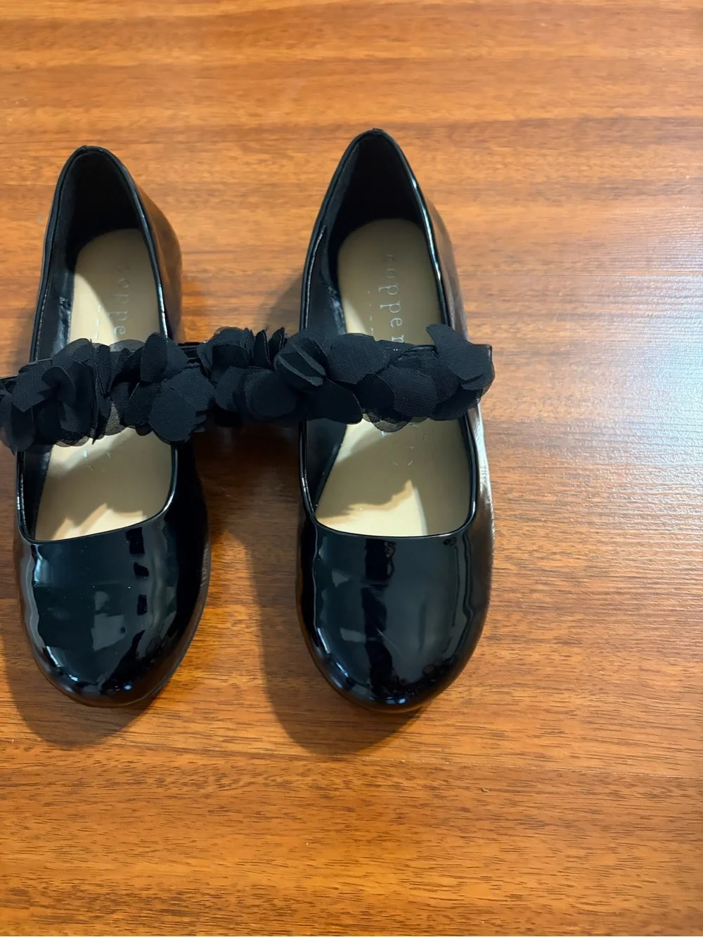 Copper Key Blossom Black Floral Mary Jane Shoes Size 13